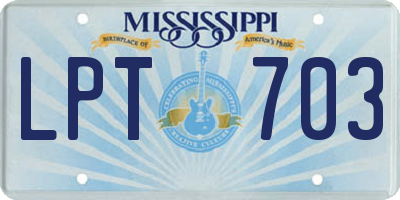 MS license plate LPT703