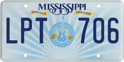 MS license plate LPT706