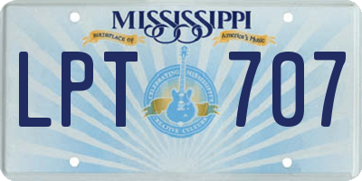 MS license plate LPT707