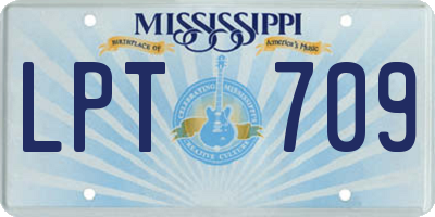 MS license plate LPT709