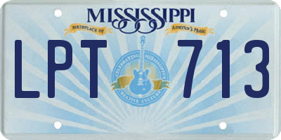 MS license plate LPT713