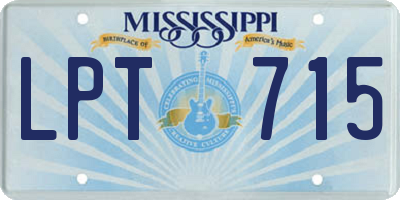 MS license plate LPT715
