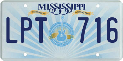 MS license plate LPT716