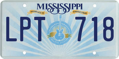 MS license plate LPT718