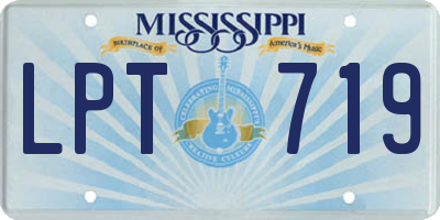 MS license plate LPT719