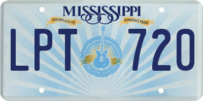 MS license plate LPT720