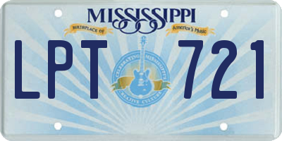 MS license plate LPT721