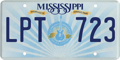 MS license plate LPT723