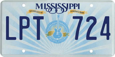 MS license plate LPT724