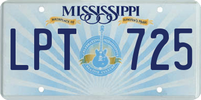 MS license plate LPT725
