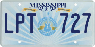 MS license plate LPT727