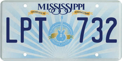 MS license plate LPT732