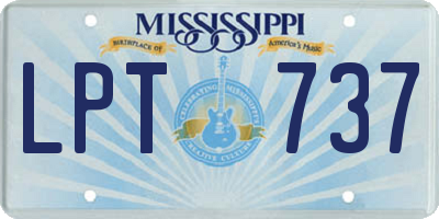 MS license plate LPT737