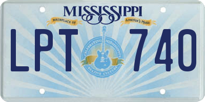 MS license plate LPT740
