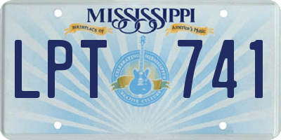 MS license plate LPT741