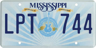 MS license plate LPT744