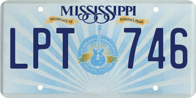 MS license plate LPT746