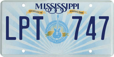 MS license plate LPT747