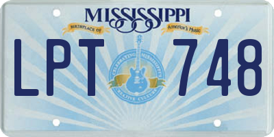 MS license plate LPT748