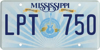 MS license plate LPT750