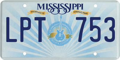 MS license plate LPT753