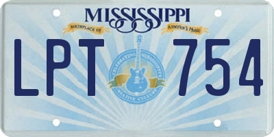 MS license plate LPT754