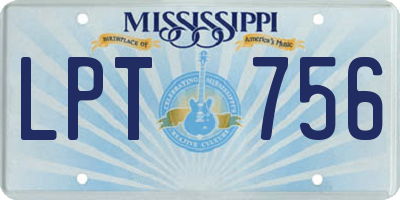 MS license plate LPT756