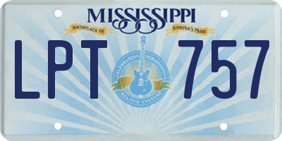 MS license plate LPT757