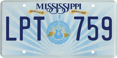 MS license plate LPT759