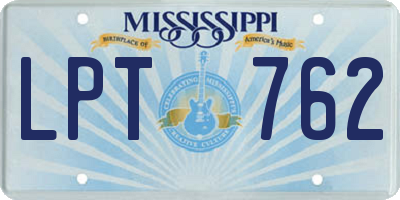 MS license plate LPT762