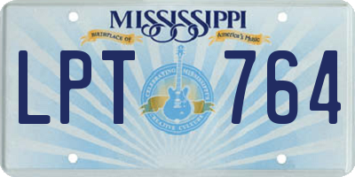 MS license plate LPT764