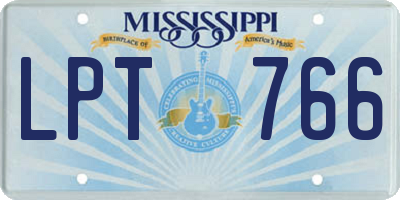 MS license plate LPT766