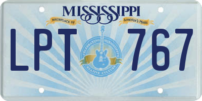 MS license plate LPT767