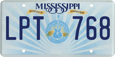 MS license plate LPT768