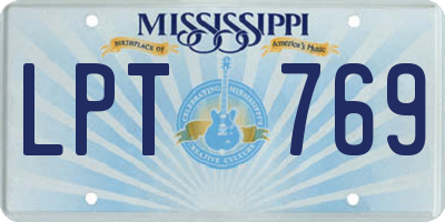 MS license plate LPT769