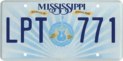 MS license plate LPT771