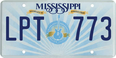 MS license plate LPT773