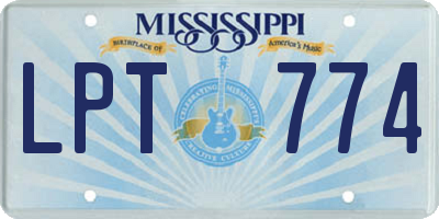 MS license plate LPT774