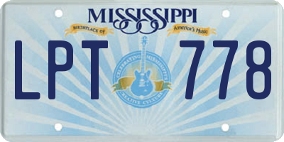 MS license plate LPT778
