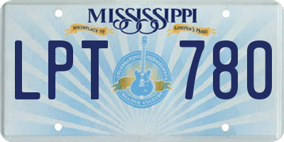 MS license plate LPT780
