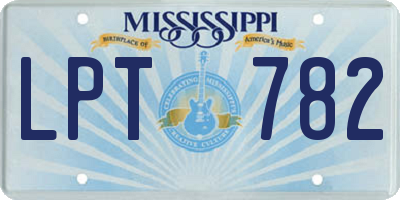 MS license plate LPT782