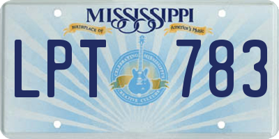 MS license plate LPT783