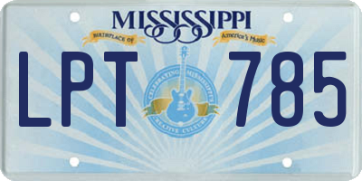 MS license plate LPT785