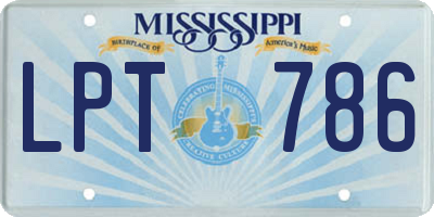 MS license plate LPT786