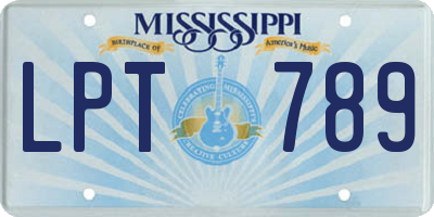 MS license plate LPT789