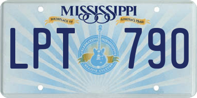 MS license plate LPT790