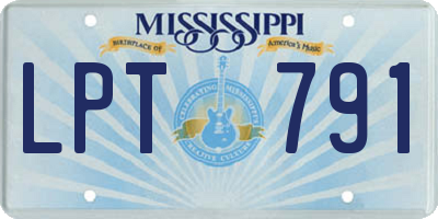 MS license plate LPT791