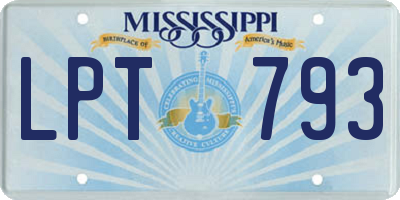 MS license plate LPT793