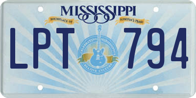 MS license plate LPT794