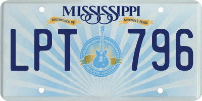 MS license plate LPT796